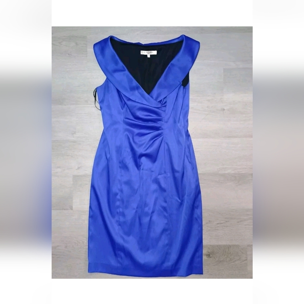 Evan Picone Purple Sheath Dress Sleeveless Formal Party Ruched Knee Size 10